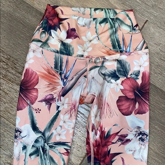 Ankle length high waist floral print leggings - Picture 4 of 5